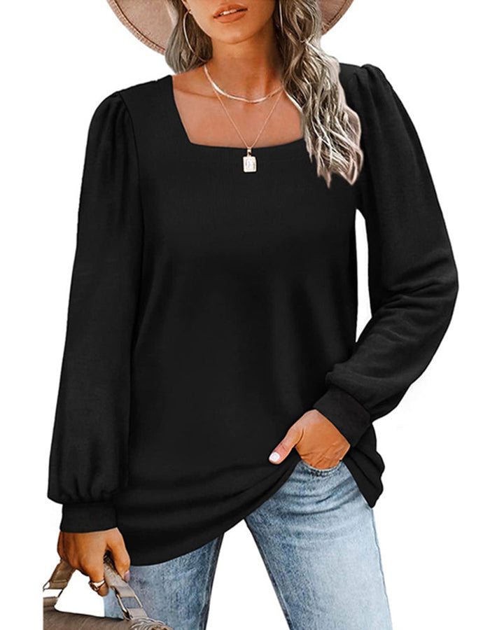 Marie | Langarmshirt mit tiefem Ausschnitt