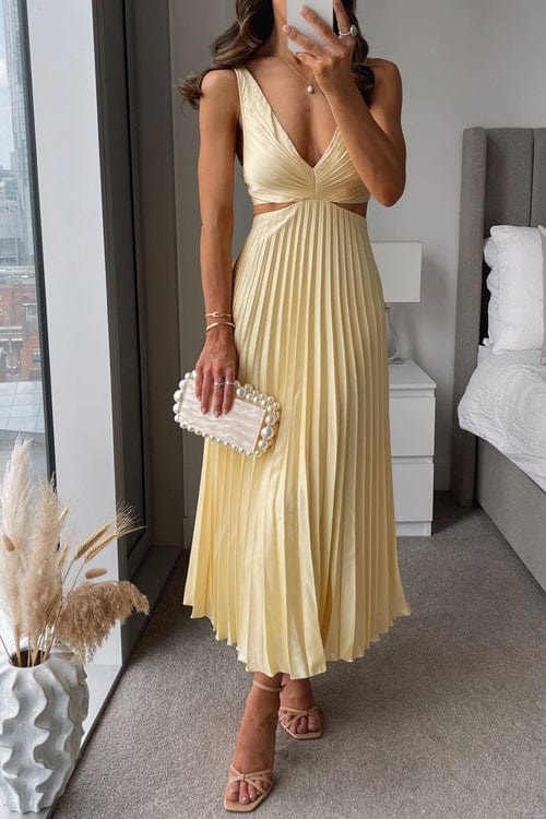 Kelsey | Pleated Dress with Cut-Out