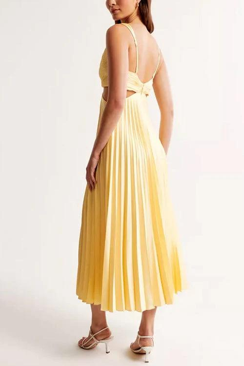 Kelsey | Pleated Dress with Cut-Out